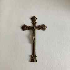 Vintage Metal Crucifix Cross - INRI Cross - Mid Century Religious Crucifix Cross picture