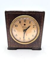 Vintage Telechron Electric Clock Inlay Wooden Cabinet Desktop TESTED WORKS RARE picture