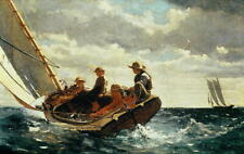 Dream-art Oil painting fishing boat seascape Breezing-Up-Winslow-Homer on canvas picture