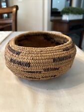VINTAGE NATIVE AMERICAN MONO INDIAN ROUND WOVEN PATTERN BASKET picture