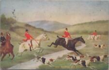 Postcard Hunting Hounds on a Scent Horses and Dogs  picture