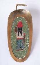 Vintage Mid Century Salvador Teran Hand-Wrought Brass  & Glass Mosaic Wall Tray picture