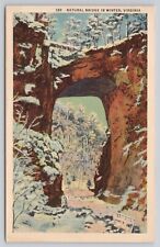Natural Bridge in Winter Snowy Scene Rockbridge County Virginia VA Postcard picture