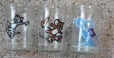 Vintage-1990- Welch's Glass Jelly Jars Tom And Jerry Lot Of 3 picture