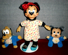( 3 ) VINTAGE RARE DISNEY (MICKEY, PLUTO, MINNIE) APPLAUSE COLLECTABLE w/STAND picture