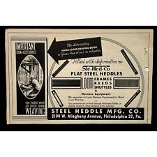 Steel Heddle Mfg 1930s Vintage Print Ad Loom Weaving Accessories Philadelphia PA picture