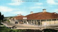 U.S. Naval Station Navy Exchange Vintage Linen Postcard picture