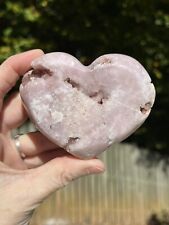 Pink Amethyst Druzy Heart - Crystal - 235g - 3.5 Inch picture