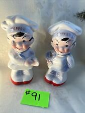 Tappan Chefs Salt Pepper Shakers Vintage Advertising 50s Japan Ceramic Preowned picture