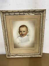 Vintage 19 X 23 Antique White Wood Picture Frame picture