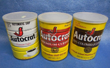 Vintage lot of 3 AUTOCRAT COFFEE TIN CANS ADVERTISING LINCOLN RHODE ISLAND picture