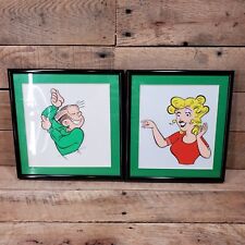 Blondie & Dagwood Cartoon Hand Panted Framed & Matted Animation Cel #1 picture