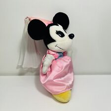 Disney Store Princess Minnie Mouse Solid Black Eyes 14 in Pink Gown Vintage picture
