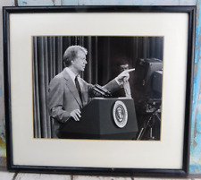 Vtg 39th U.S. President JIMMY CARTER Black & White Framed Matted Photo Picture picture