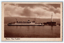 Messina Italy Postcard Nave Traghetto Steamship c1920's Antique Unposted picture