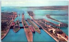 Postcard - The World Famous Soo Locks, Sault Ste. Marie, Michigan, USA picture