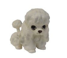 Vintage Norcrest Big-Eyed White Poodle Figurine Japan picture
