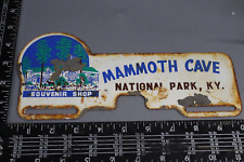 1950s MAMMOTH CAVE NATIONAL PARK KENTUCKY PAINTED METAL PLATE TOPPER SIGN BATS picture