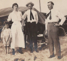 3i Photograph Group Photo Portrait Men Woman White Dress Beach 1921 Tent picture