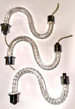 Vintage Set of 3 Cut Glass Chandelier Arms Hollow for Wiring 6
