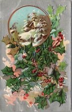 Vintage CHRISTMAS Embossed Greetings Postcard 