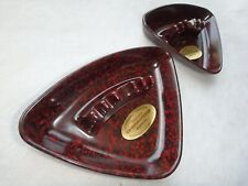 (2)  MCM Gessner, Ges-Line Ashtrays, Style 361 in Rare Cherry-Tone, Brand New. picture