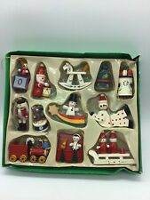 Vintage Wooden Christmas Tree Ornaments (Lot Of 12) picture