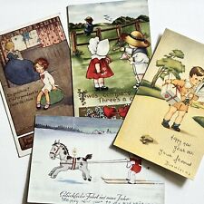 Antique Postcard Lot Of 4 Sweet Cute Adorable Children Girl Boy picture