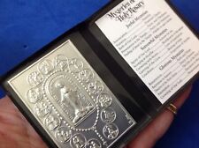 MYSTERIES OF THE ROSARY Silver Metal Saint Plaque Folder Pocket Catholic SHRINE picture