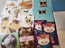 Vintage Large Lot over 50 Kitty Cat Theme Greeting Cards & Envelopes unused picture