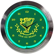 IRISH ERIN GO BRAGH NEON CLOCK Sign Lamp Light picture