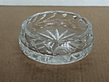 VTG Cut Crystal Large Ashtray  FROM HUNGARY 6.5 DIAMETER 2 1/4 HEIGHT HEAVY 4LB picture