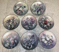 Jewels of the Flowers - By Edwin Knowles Compl Set  Porcelain With Platinum Rim picture