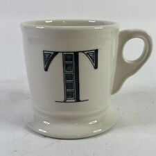 Anthropologie Initial Monogram Letter T Ivory White Ceramic Coffee Tea Mug picture