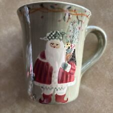 Nantucket Home Pottery Christmas Santa Mugs Set of 4 picture
