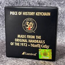 Carnival Cruise 50th Birthday Piece of History 1972 TSS Mardi Gras Ship Keychain picture