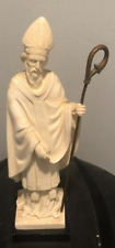 Vintage Bianchi Alabaster Statue w/ Brass Staff - Saint Patrick - G. Ruggeri 10