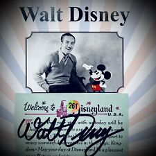 Walt Disney Autograph Signed Disneyland Tickect 1960s W/ Notary Framed AUTHENTIC picture