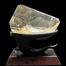 2.5LB Natural Yellow Gumflower Quartz Obelisk Crystal Tower Wand + Stand picture