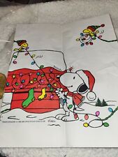 HALLMARK PEANUTS  Vintage paper tablecloth 60”x102” Christmas Snoopy Woodstock picture