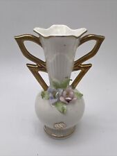 Vintage Bone China Minatare Bud Vase 3D Roses Flowers Japan Hand Paint picture