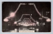Minneapolis MN-Minnesota, Nicollet Avenue At Night, Vintage c1909 Postcard picture