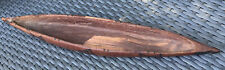 Native Folk Art Wooden Teak Hand Carved Canoe Decor 21in Vintage VTG Hand Made picture