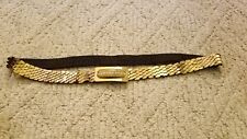 Vintage Mid Century Gold Fish Scale Stretch Belt Accent Buckle Garay E9 picture