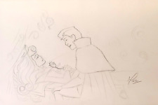 Disney: Sleeping Beauty- Aurora & Prince Phillip Original Drawing-Signed Kupka picture