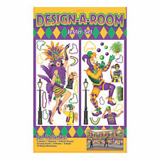 Design-A-Room Mardi Gras Jester Backdrop Set, Party Decor, 2 Pieces picture