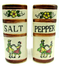 Vintage Made In Japan Ceramic Book Shelf Style SALT AND PEPPER SHAKERS W/Dancers picture