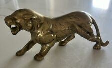 Vintage Brass Tiger Statue Mid-Century Figurine Collection  picture