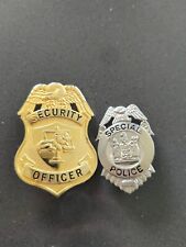 2 Obsolete Special Police Badge Security Officer Badge Gold Silver Vintage C67 picture