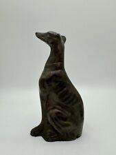 Vintage Solid Brass/Bronze Greyhound Saluki Dog Statue Sculpture 6.5” Tall picture